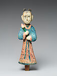 Female figures for a funerary bier, Polychrome painted wood, Korea