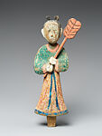 Female figures for a funerary bier, Polychrome painted wood, Korea