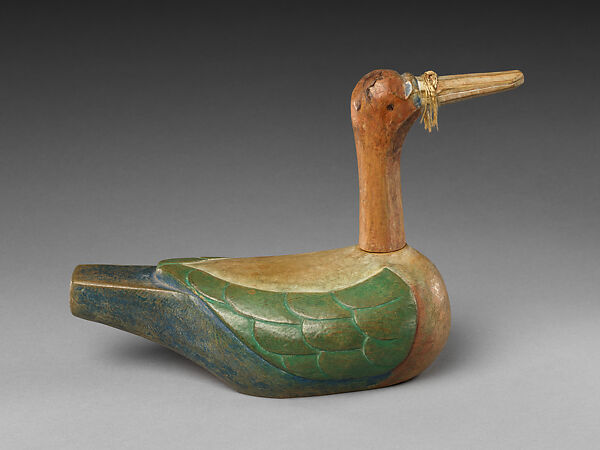 Wedding goose, Polychrome painted wood, Korea