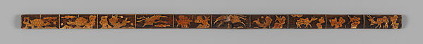 Ruler, Wood, bone, painted ox horn; bamboo, black lacquer, Korea