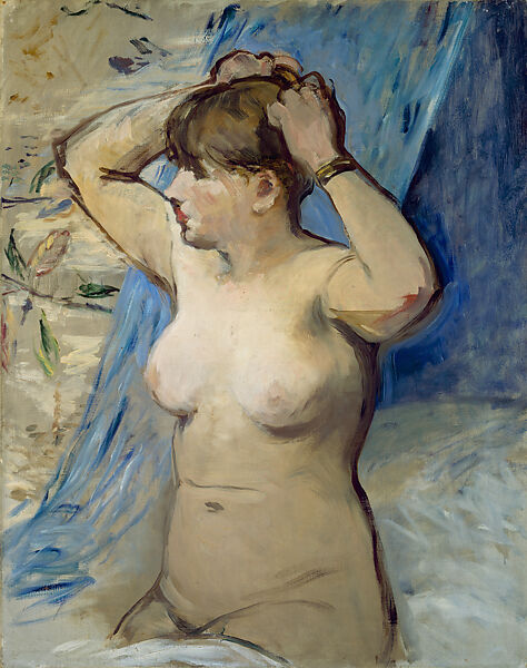 Nude Arranging Her Hair, Edouard Manet (French, Paris 1832–1883 Paris), Oil on canvas, French 