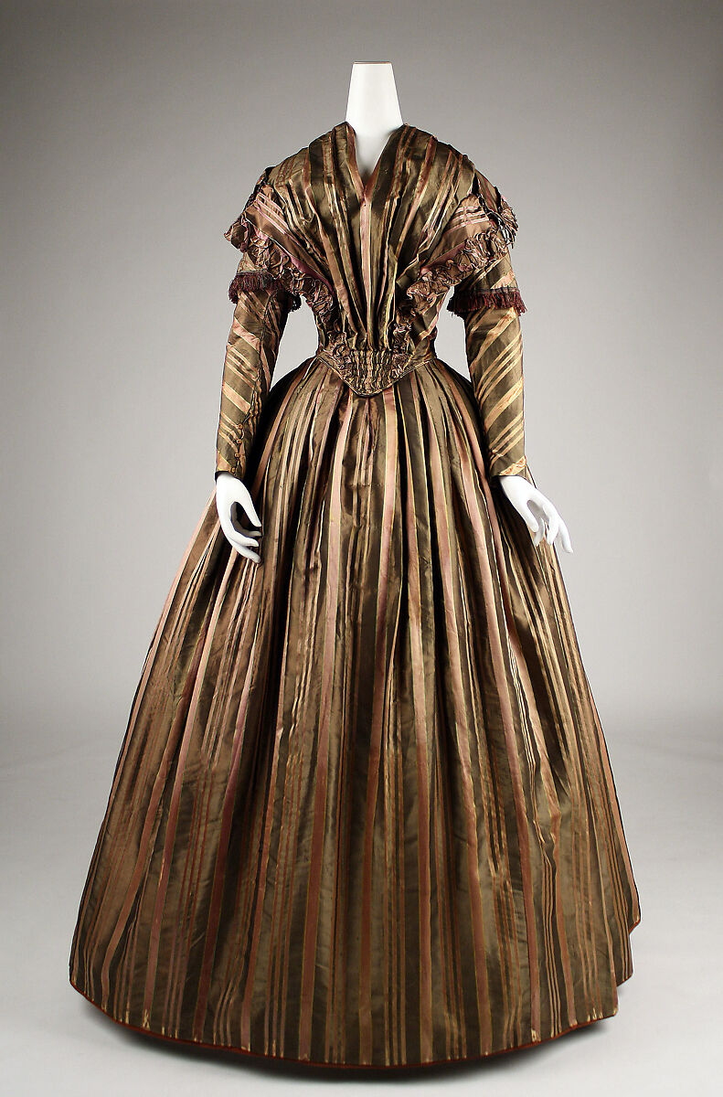 Dress, silk, probably French 