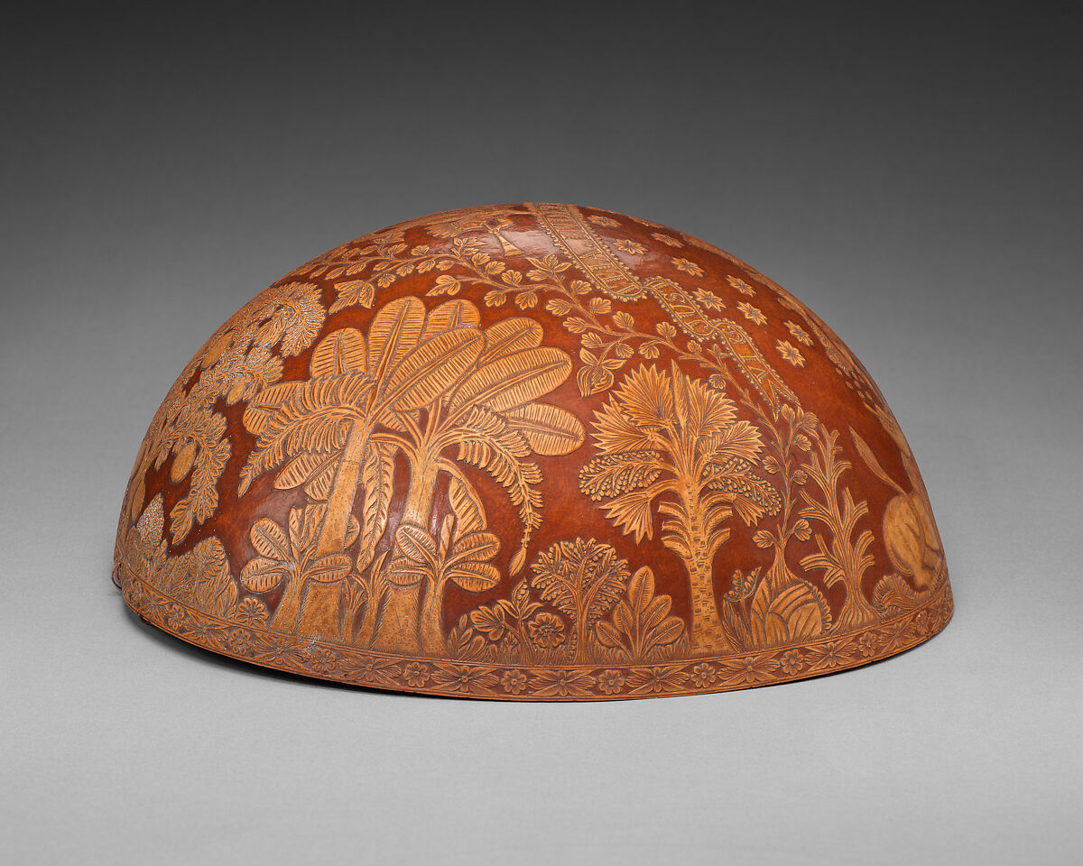 Gourd Bowl Commemorating Independence from Spain, Unknown Artist, Carved tree gourd (Cresentia cujeta), pigment, Mexican (Oaxaca)