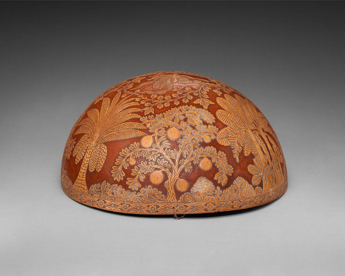 Gourd Bowl Commemorating Independence from Spain, Unknown Artist, Carved tree gourd (Cresentia cujeta), pigment, Mexican (Oaxaca)