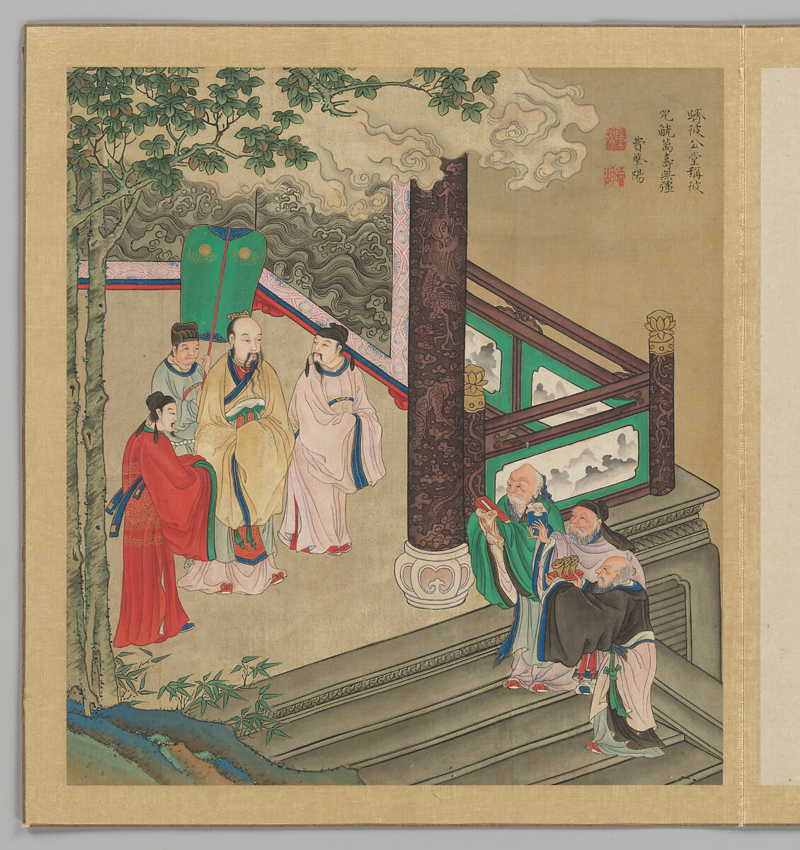 Odes of the State of Bin: The Seventh Month, Fei Qinghu (Fei Zhaoyang) (Chinese, active late 18th--early 19th century), Album of twenty leaves; ink and color on silk, China