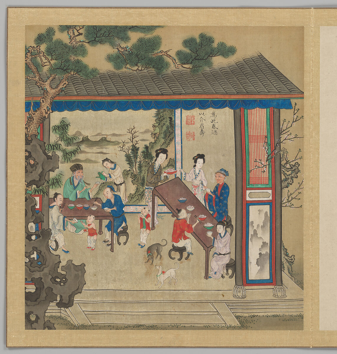 Odes of the State of Bin: The Seventh Month, Fei Qinghu (Fei Zhaoyang) (Chinese, active late 18th--early 19th century), Album of twenty leaves; ink and color on silk, China