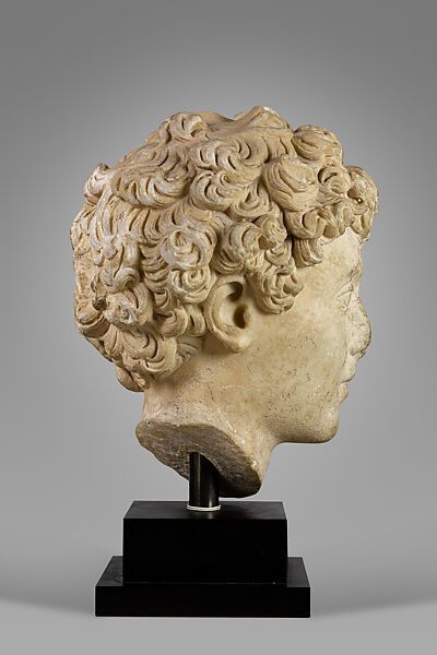 Marble head of the youthful Marcus Aurelius, Marble, Roman