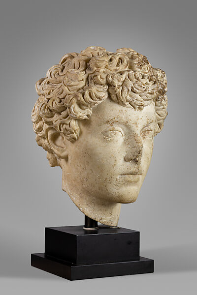 Marble head of the youthful Marcus Aurelius, Marble, Roman