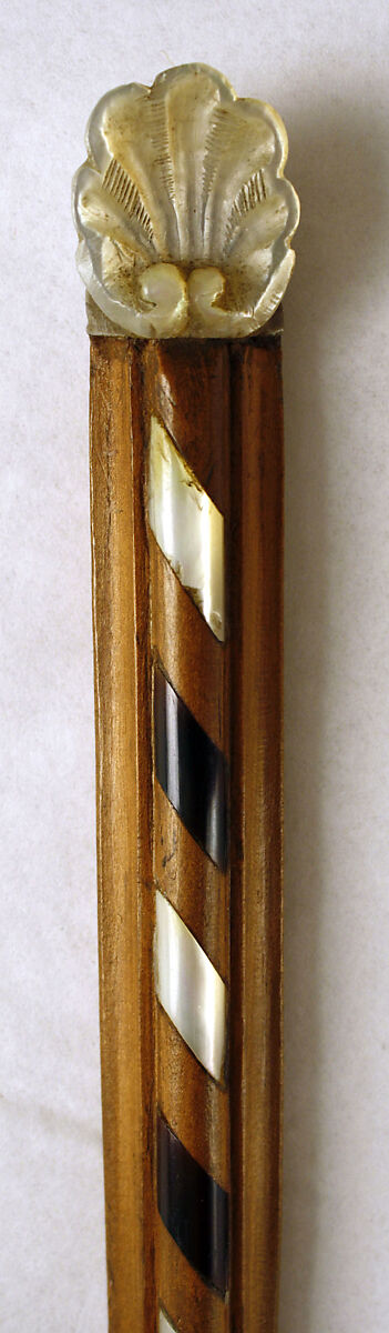 Busk, wood, shell, horn, Italian