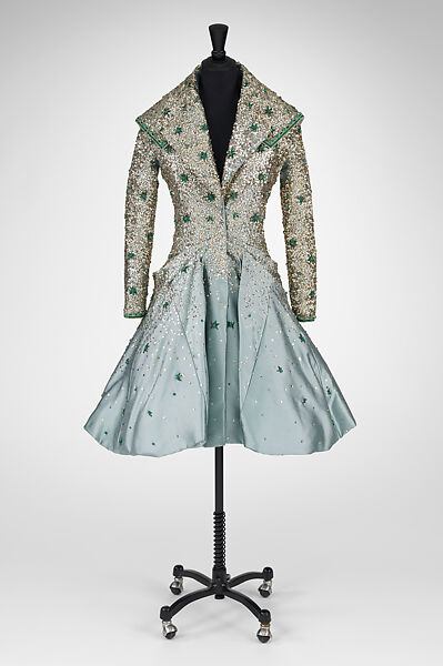 Coat, House of Dior (French, founded 1946), silk, plastic, metal, glass, French 