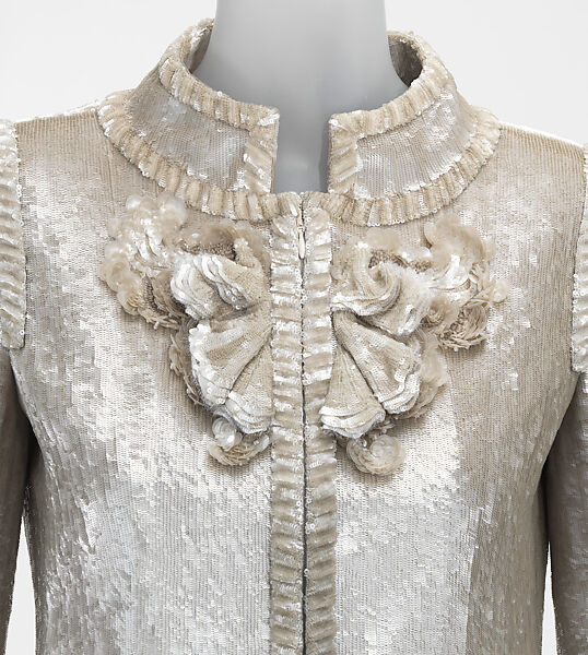 Ensemble, House of Chanel (French, founded 1910), silk, plastic, glass, metal, French