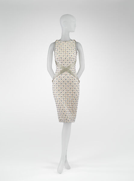 Dress, House of Chanel (French, founded 1910), silk, tulle, plastic, glass, metal, French 