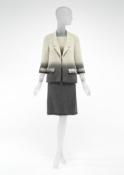 Ensemble, House of Chanel (French, founded 1910), wool, plastic, metal, French 