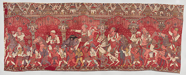 King Tirumala Nayaka in Procession, Cotton, hand-painted mordant-dyed and resist-dyed (kalamkari), India 