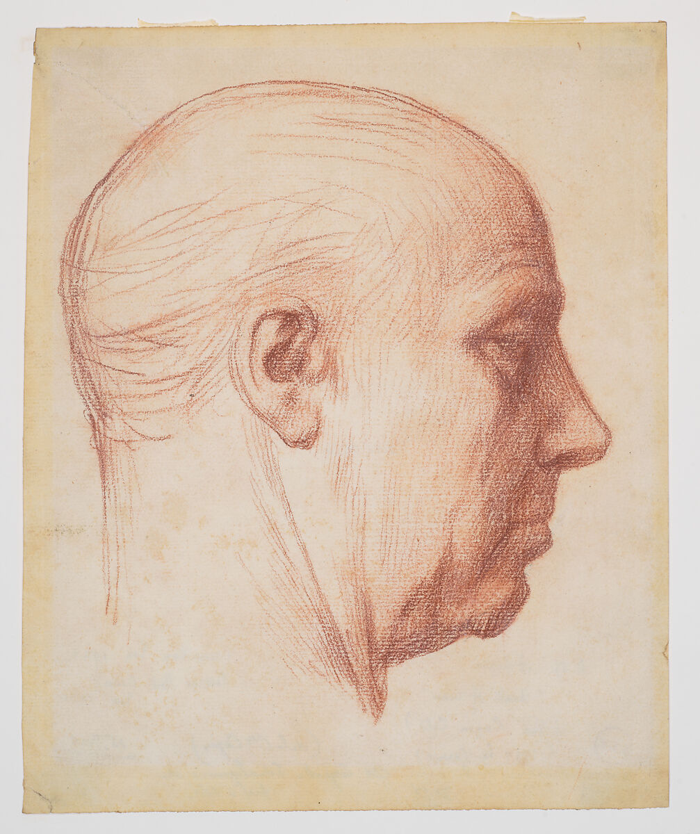 Profile of a Man, Alphonse Legros (French, Dijon 1837–1911 Watford, Hertfordshire), Red chalk 