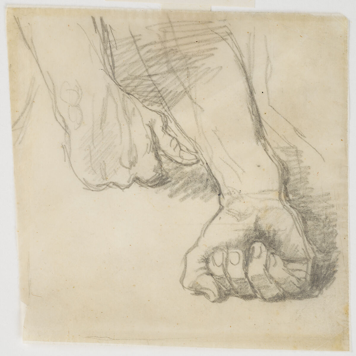 Study of Hands for "Christ Among the Doctors", Jean Auguste Dominique Ingres (French, Montauban 1780–1867 Paris), Graphite on tracing paper 