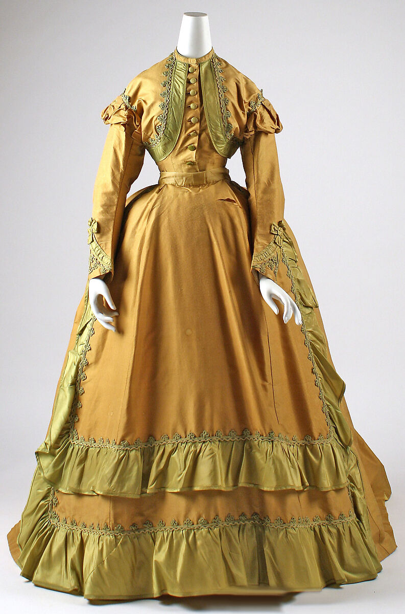 Afternoon dress, silk, French 