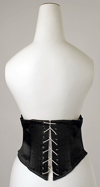 Waist cincher, silk, whalebone, American