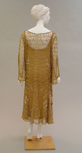 Evening dress, Paul Poiret (French, Paris 1879–1944 Paris), metallic, simulated pearls, French