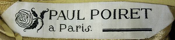 Evening dress, Paul Poiret (French, Paris 1879–1944 Paris), metallic, simulated pearls, French