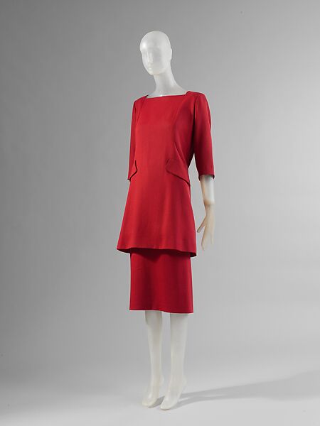 Ensemble, House of Balenciaga (French, founded 1937), rayon, silk,  linen, French 