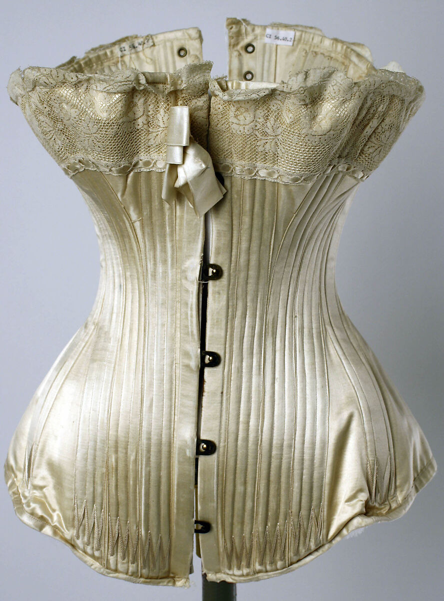 Corset 1891 French. Corset. French. 1891. silk, cotton, whale bone Stock  Photo - Alamy