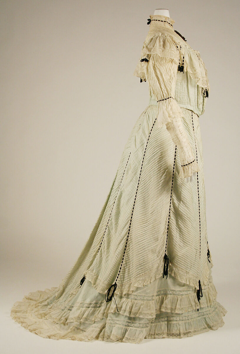 Dress, cotton, silk, American