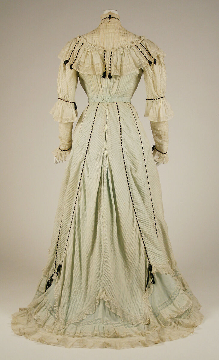 Dress, cotton, silk, American