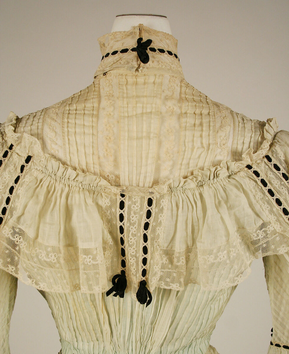 Dress, cotton, silk, American