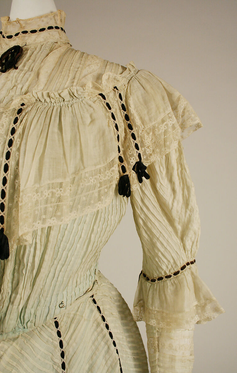 Dress, cotton, silk, American