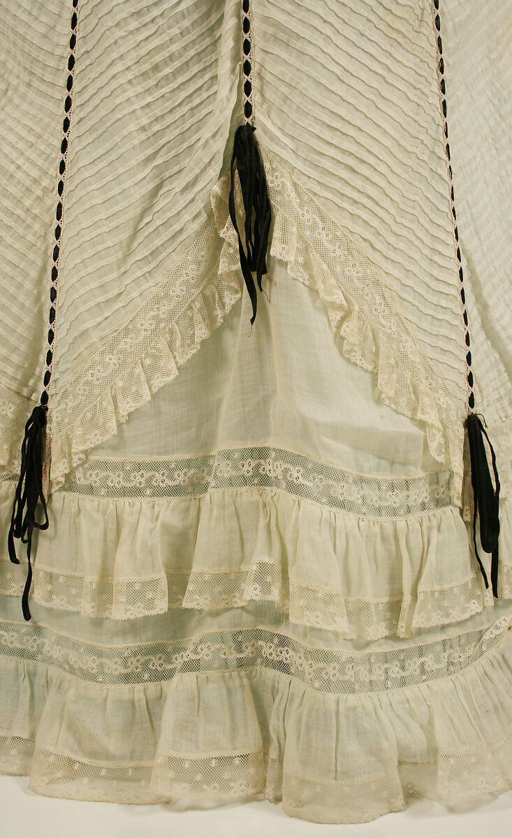 Dress, cotton, silk, American