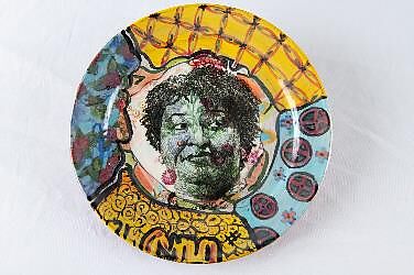 Plate: Stacey Abrams, Roberto Lugo (American, born Philadelphia 1981), Glazed ceramics, American 