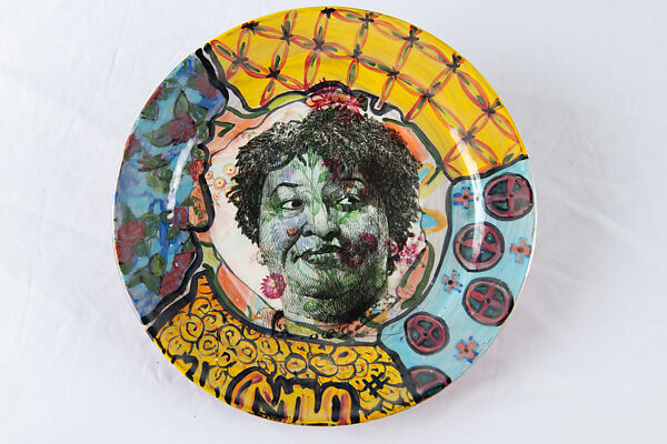 Plate: Stacey Abrams, Roberto Lugo  American, Glazed ceramics