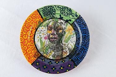 Plate: Nina Simone, Roberto Lugo (American, born Philadelphia 1981), Glazed ceramic, American 