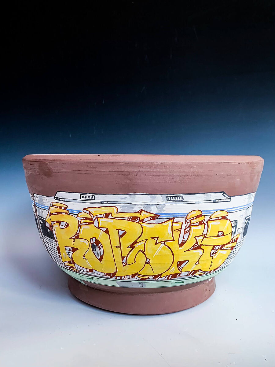 SEPTA Train Serving Bowl, Roberto Lugo (American, born Philadelphia 1981), Glazed ceramics, American