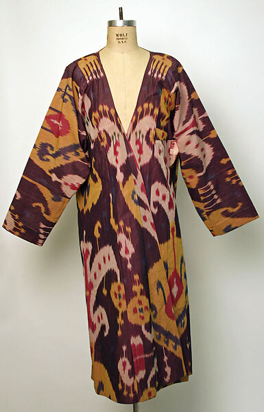 Kaftan, Silk. cotton; ikat woven 