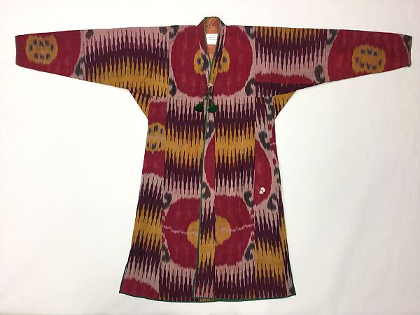 Kaftan, Silk, cotton, metal; ikat woven