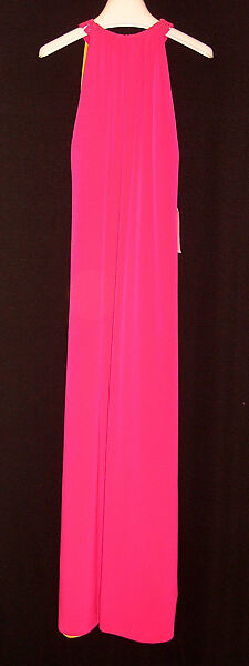Evening ensemble, (a) Yves Saint Laurent (French, founded 1961), (a) silk; (b, c) leather, French