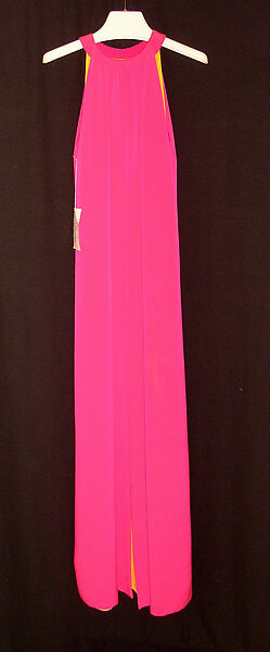 Evening ensemble, (a) Yves Saint Laurent (French, founded 1961), (a) silk; (b, c) leather, French