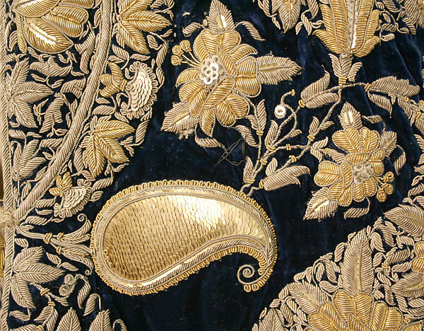 Wedding Coat, Silk, metal wrapped threads, sequins; embroidered