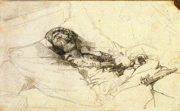 General Letellier on His Deathbed, Théodore Géricault (French, Rouen 1791–1824 Paris), Oil on canvas