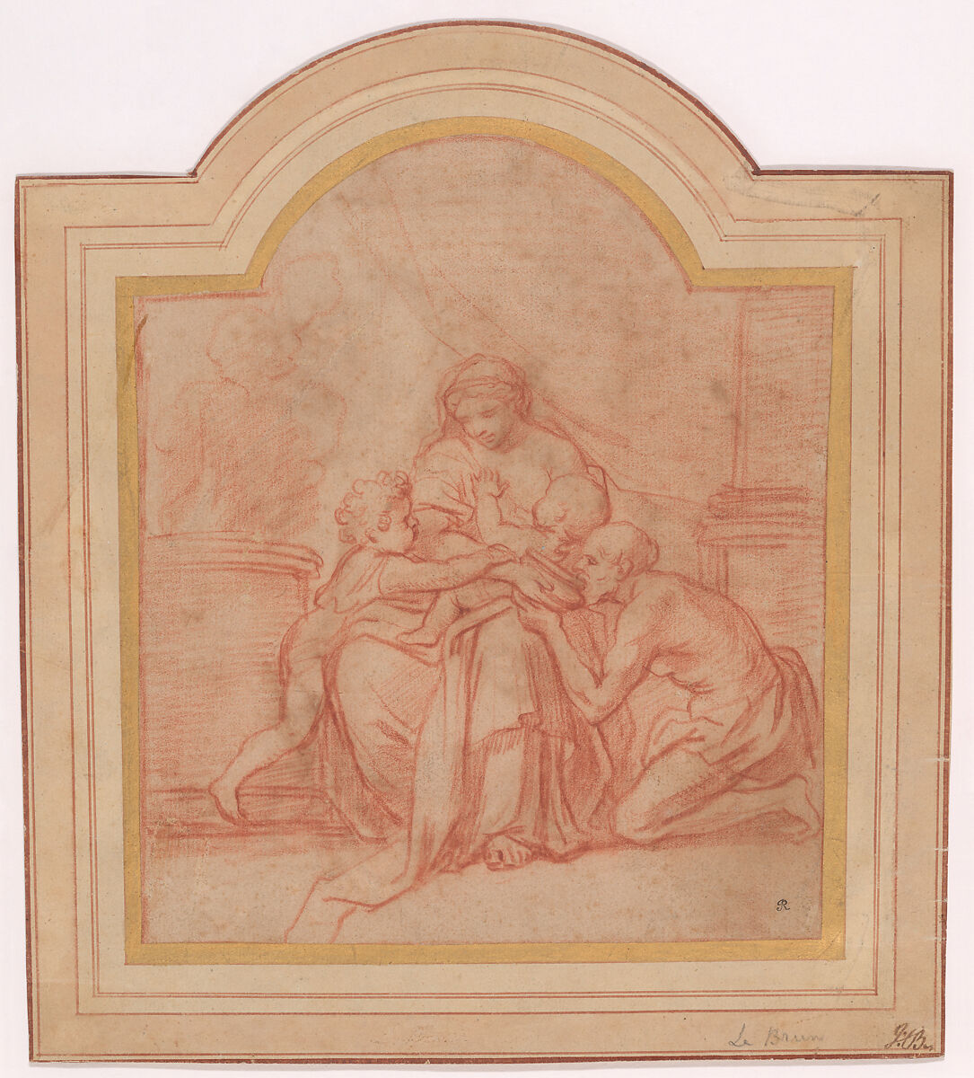 Charity, Studio of Charles Le Brun (French, Paris 1619–1690 Paris), Red chalk 