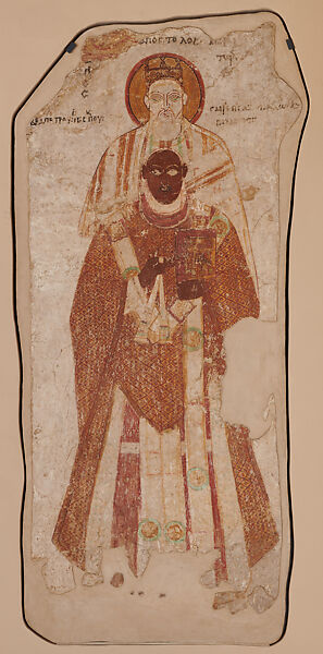 Wall Painting with Bishop Petros Protected by Saint Peter, Plaster and temepra, Nubian (Faras)