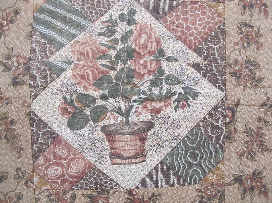 Crib Quilt, Cotton, printed and pieced, probably English 