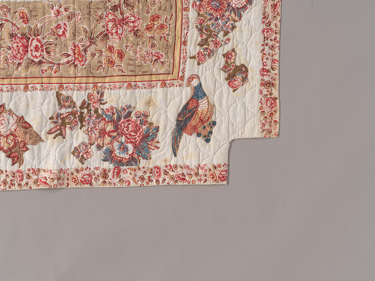 Chintz Appliqué Quilt, Cotton, printed and appliquéd, probably English