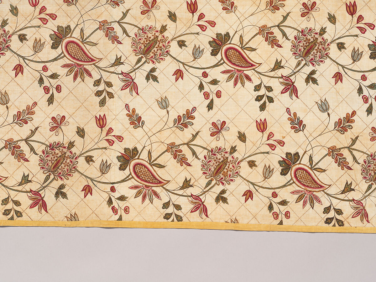 Chintz strip, Cotton, painted and dyed, Indian, for the European market