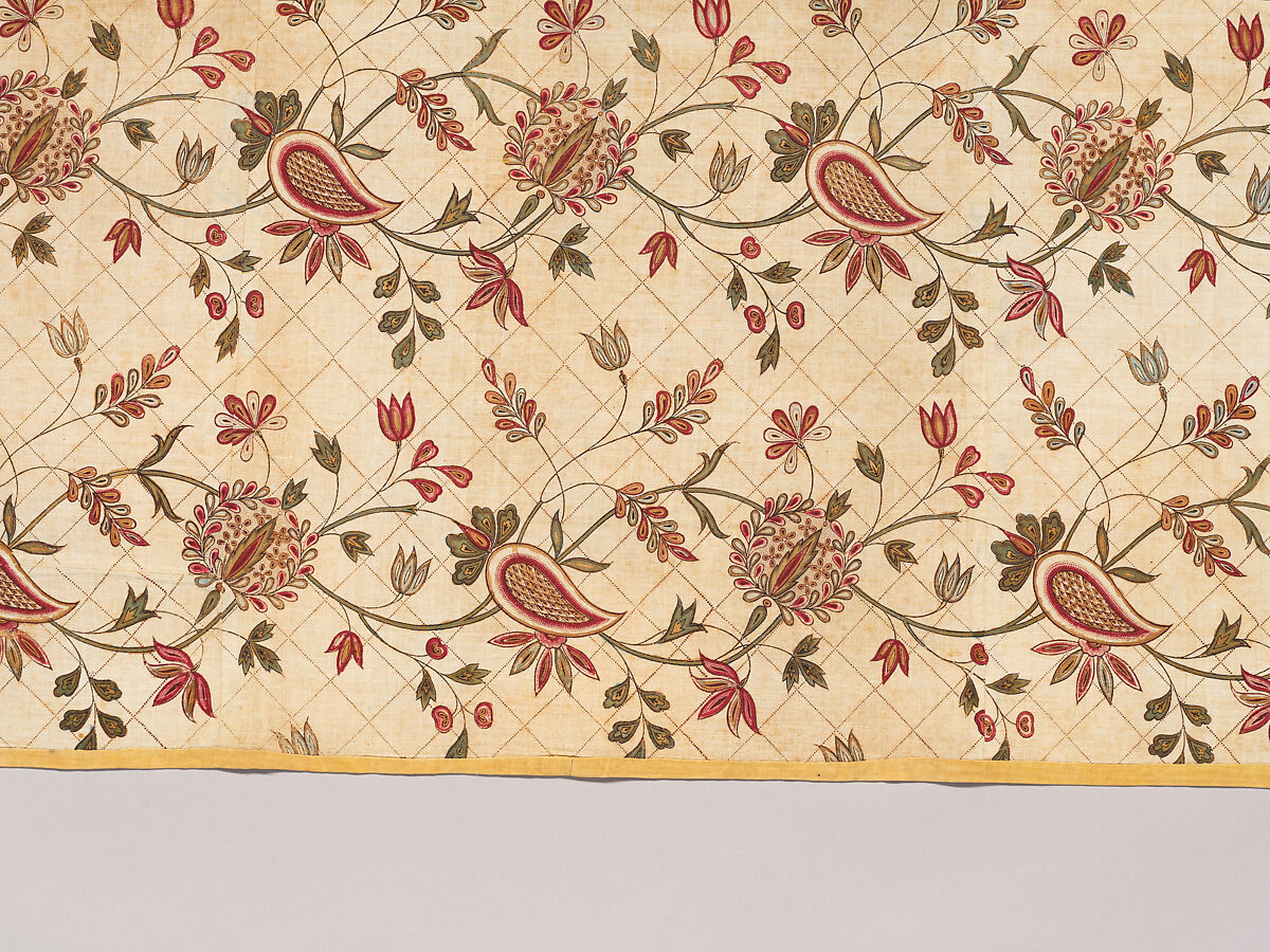 Chintz strip, Cotton, painted and dyed, Indian, for the European market