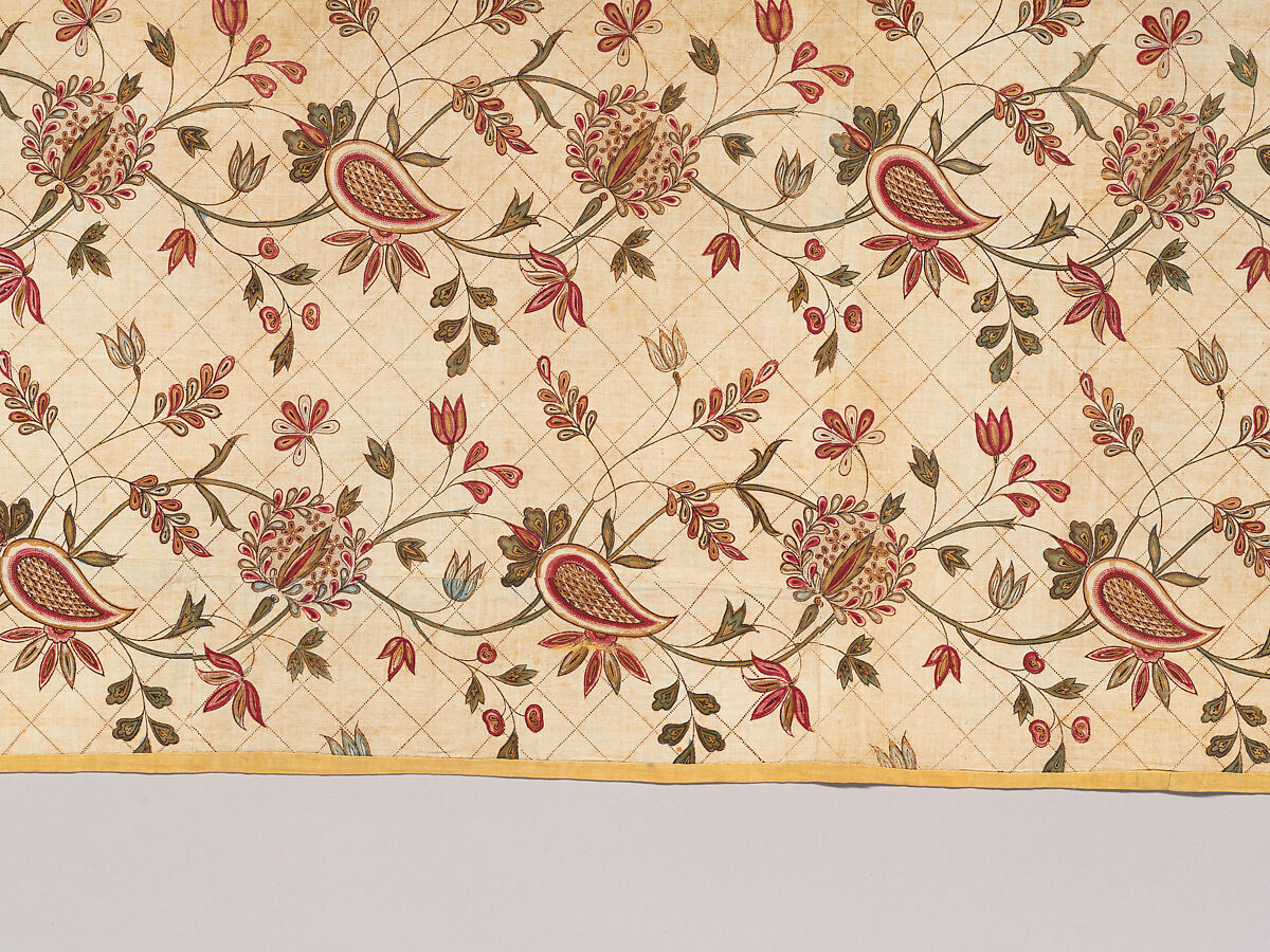 Chintz strip, Cotton, painted and dyed, Indian, for the European market