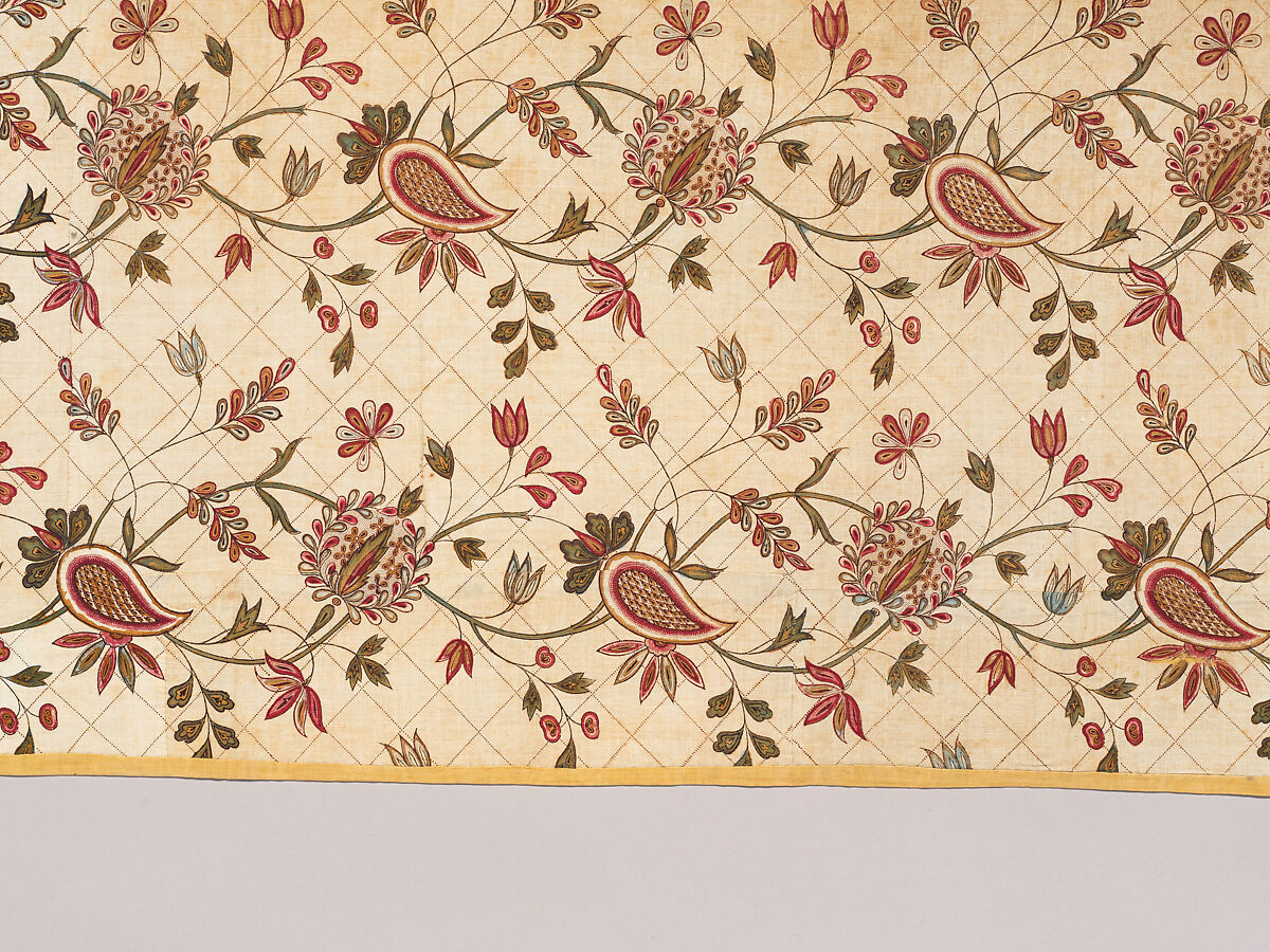 Chintz strip, Cotton, painted and dyed, Indian, for the European market