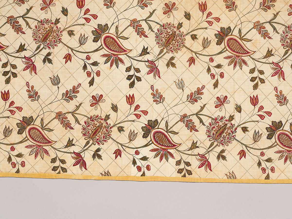 Chintz strip, Cotton, painted and dyed, Indian, for the European market